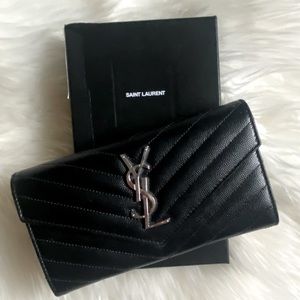 FINAL PRICE DROP - LIKE NEW - Authentic YSL Large Monogram Matelassé Wallet